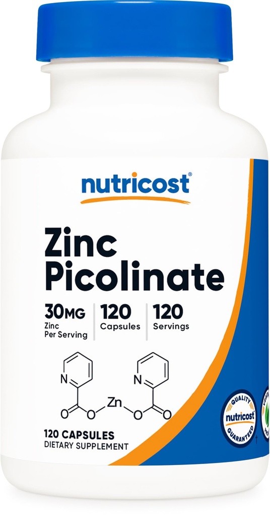 Nutricost Zinkpicolinat 30mg, 120 kapsler - Gluten Free and Non- GMO