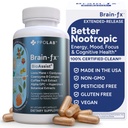 Brain- fx ™ B Vitaminer & urter til hukommelse og fokus, Nootrop Supplement, Metyleret B Complex Cholin Bacopa Lions Mane Cordyceps Mushroom Kaffefrugt Extract Alpha GPC L Theanine Huperzine A - 60ct
