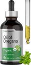 Horbäach Organic Oil of Oregano Drops 4 fl oz Liquid Measures 124; Vegan Measures 124; Non- GMO, Gluten Free