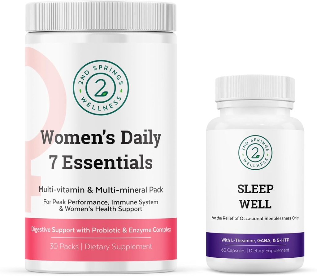 Kvindedag 7 Essentials & Sleep Well Bundle - Komplet Multivitamin Pack med Sleep Well