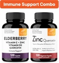 Sandhu 's immunforsvar Combo Mezzle 124; Elderberry & Zink Quercetin Kapsler Bundle 124; Understøtter immunsundhed