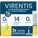 16 Sticks Electrolytes Powder Packets Sugar Free Hydration Packets Liquid Daily IV Electrolyte Drink Mix for Rehydration with 8 Electrolytes & 6 Vitamins, Low Sodium, Lemon Lime