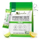 Kevala Electrolytes Lemon Lime Powder Packets | Sugar Free Drink Mix Packets with Prebiotics, Potassium & Salt Electrolytes | Keto Hydration Packets | Rehydration Support | 1 Pack (14 Sticks)