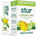 Stur Electrolyte Hydration Powder | Lemon Lime | High Antioxidants & B Vitamins | Sugar Free | Non-GMO | Daily Hydration & Workout Recovery | Keto | Paleo | Vegan (16 Packets)