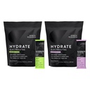 Sports Research Hydrate Electrolytes Dynamic Duo - Sugar-Free & Naturally Flavored with Vitamins, Minerals, and Coconut Water - 32 Hydration Packets of Passion Fruit & Lemon Lime