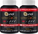 Qunol Ultra CoQ10 100mg 3X Bedre Absorption Patenteret Vand og fedt Opløseligt naturligt supplement Form Coenzym Q10 Antioxidant for Heart Health Packs Softgels, 120 Greve