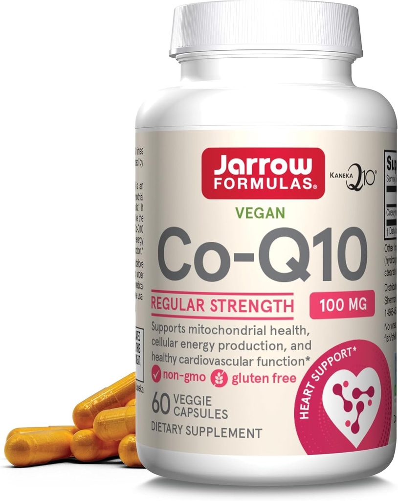 Jarrow Formulas Co- Q10 100 mg - 60 Veggie Caps - Antioxidant Støtte til Mitokondriel sundhed, energiproduktion & Kardiovaskulær funktion - Op til 60 Servere