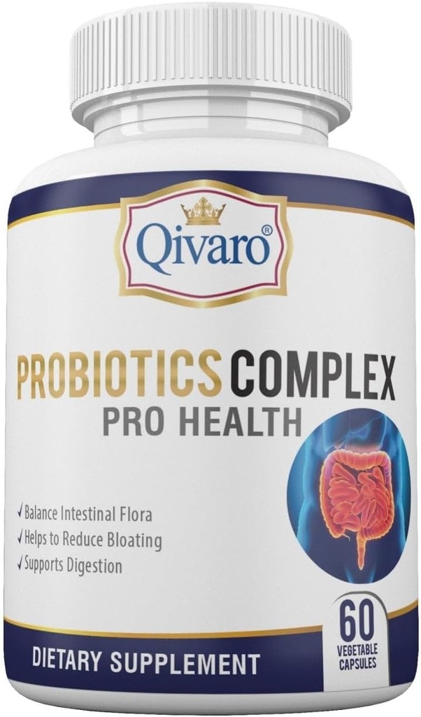 Probiotisk Complex Pro Sundhed - fordøjelsesmæssig balance og immunforsvar - Natural and Organic Supplement - Daglig probiotisk støtte - Vegan og ikke-GMO - Made in USA - 60 Capsule