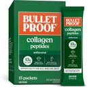 Bulletproof Unflavored Collagen Peptider Powder Packets, Pack of 15, Grass- Fed Collagen Protein og Aminosyrer til hud, ben og fælles støtte, Pasture Raised, Ingen Tilføjet Hormon