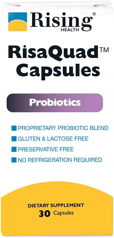 Rising Health - Risaquad 230mg - Probiotic Dietary Supplement Capsules - 30 Count