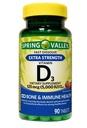 Spring Valley Extra Strength Vitamin D3 Fast Dissolve Tablets Dietary Supplement, 125 mcg (5,000 IU), Strawberry Flavor, 90 Count