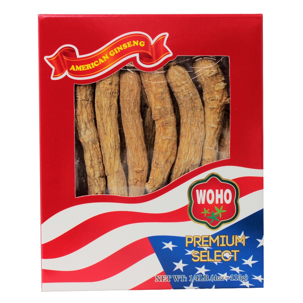 Woho American Ginseng 100.4, Long Large XL Cultivated Roots 4oz
