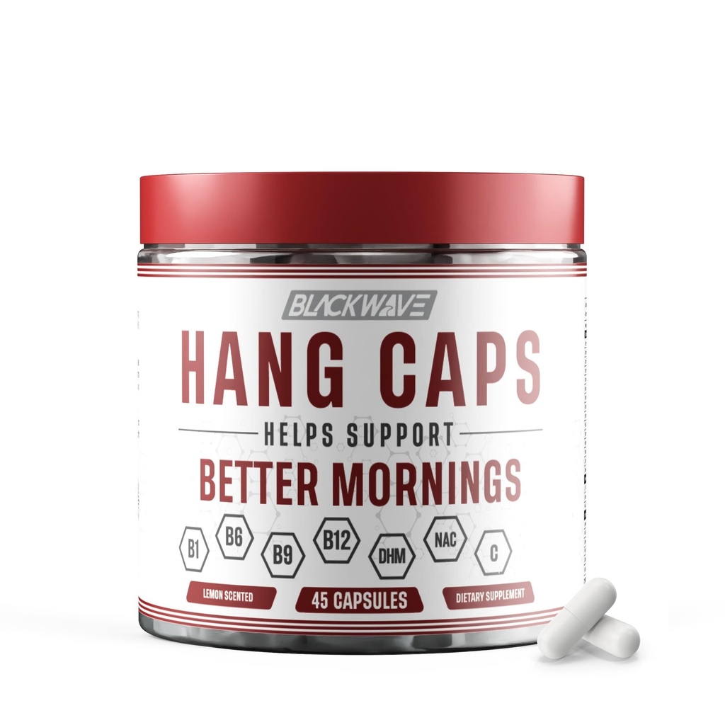BlackWave Hang Caps - After Drinking Recovery Capsules - DHM (Dihydromyricetin) Supplement with Ginger, Milk Thistle & B Vitamins - Next Day Support