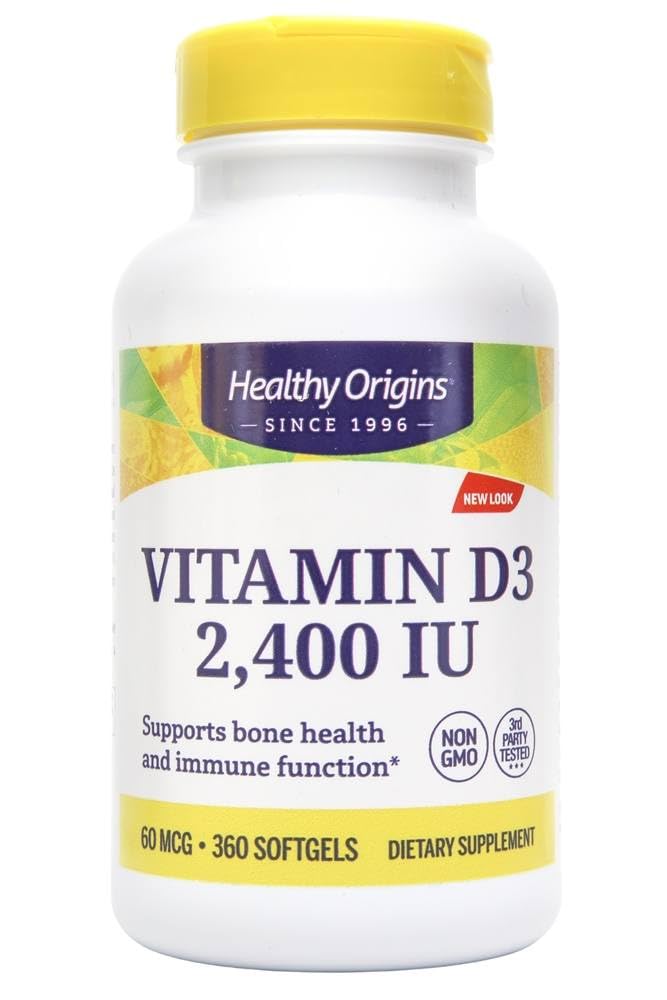 Healthy Origins Vitamin D3 2, 400 Lulanolin Gels, 360 Count