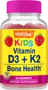 WellYe Vitamin D3 + K2 til børn Gummies - Vitamin D3 1000 IE, K2 100 MCG - Ben og Muscle Health Support, Natural Flavors, GMO Free, Gluten Free, Vegan - K2 D3 Vitamin Supplement- 60 Gummies