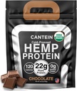 Organisk Hamp Protein Powder, Plant Based and Vegan Protein Shake, Lactose and Dairy Free, Gluten Free, Ren og Natural- Chokolade (20 Servere)