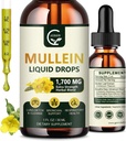 (2 Pack) Mullein Drops til Lungs - Lungs Cleanse and Respiratory Support, Kraftfuld 4 i 1 Mullein Leaf Extract med Elderberry, Marshmallow Root og Orange Peel til Bronchial Support, 1 Fl Oz