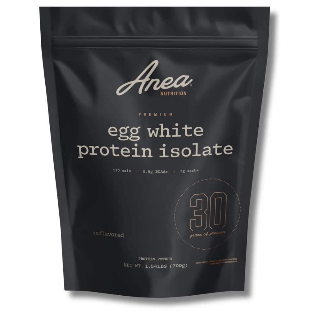 Anea Egg White Protein Isolate - Unflavored | 30g Protein | Fat-Free | 5.9g BCAA | Complete Amino Acid Profile | Dairy-Free, Gluten-Free | Neutral Flavor for Shakes & Recipes | Made in GMP Facility