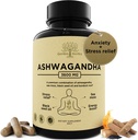 Organic Ashwagandha Root & Irish Sea Moss - 3,600 mg Ashwagandha tillæg med sort frø olie, & Burdock Root - Urtetilskud for energi, Stress Relief, Ekstra Styrke, 60 Caps