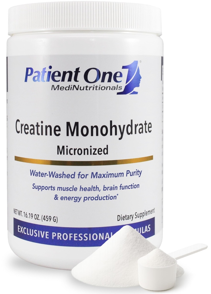Patient One Creatine Monohydrate Micronized Powder 5 g | Supplement to Support Muscle Health and Cognitive Function* | Unflavored | 90 Servings | 16.19 oz
