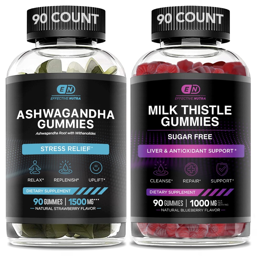 EFFEKTIV NUTRA Ashwagandha Gummies & Milk Thistle Gummies