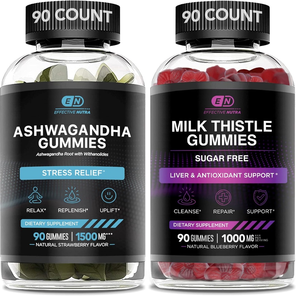 EFFEKTIV NUTRA Ashwagandha Gummies & Milk Thistle Gummies