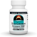 Kilde Naturals Ultra Chrom Picolinate 500 Yeast- FreeChrom, Vegetarisk Kosttilskud, 500 mcg - 120 tabletter