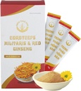 Dong Thao NAM - Organic Red Ginseng og Cordyceps Powder, 6 i 1 urteekstrakt, Øger alerhed, Øger energi og reducerer træthed, Koffein fri, pakke med 10