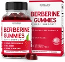 Berberine Gummies med Ceylon Cinnamon (1. 200 mg) Premium Sugar- Free Berberine Ceylon Cinnamon Supplement for voksne - Third- Party Testet, Non- GMO & Lavet i USA - 60 Grev Chewable Gummies