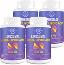 Liposomal Alpha Lipoic Acid 1500mg - with Acetyl- L- Carnitin 900mg & Ubiquinol 100mg & vitamin E 15mg MALA Supplement for antioxidanter Glucose Metabolisme Nerve Energy, 60 Softgel (4 Flaske)