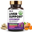 Fidus Liver Cleanse Detox & Repair Capsules - 400mg Milk Thistle (80% Silymarin) for Happy Daily Liver & Digestive Health with NAC, Turmeric, Dandelion & TUDCA - Made in USA