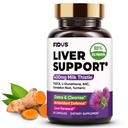 Fidus Liver Cleanse Detox & Repair Capsules - 400mg Milk Thistle (80% Silymarin) for Liver Health & Digestion with NAC, Turmeric, Dandelion & TUDCA - Made in the USA