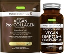 Vegan Vanilla Collagen Protein Powder & Vegan Omega-3 Bundle, Complete Collagen Boosting Formel & Sustainable Algae Oil 1340mg, by Igennus