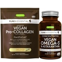 Vegan Vanilla Collagen Protein Powder & Vegan Omega-3 Bundle, Complete Collagen Boosting Formel & Sustainable Algae Oil 1340mg, by Igennus