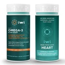 iwi Omega-3 Sport & Heart Omega-3 Bundle, 30 Servings, Vegan Plant-Based Algae Omega 3, Krill & Fish Oil Alternative, No Fishy Aftertaste