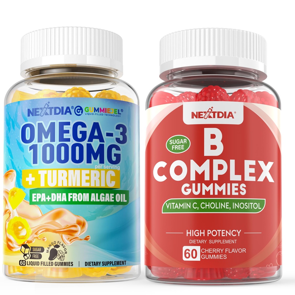 Omega 3, Vitamin B Complex Gummies, 3 Pack