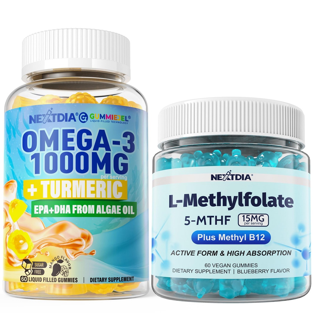 Omega-3 + Turmeric, L-MethylFolate Gummies