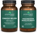 Fremragende ernæring Kognitiv sundhedsstøtte Bundle - Ginkgo Biloba supplement & Magnesium Bisglycinate supplement