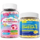 Vegan Omega-3 Gummies + CoQ10 + Magnesium + Organic Toddler Multivitamin Gummies + Omega-3 (DHA/EPA) 2pack