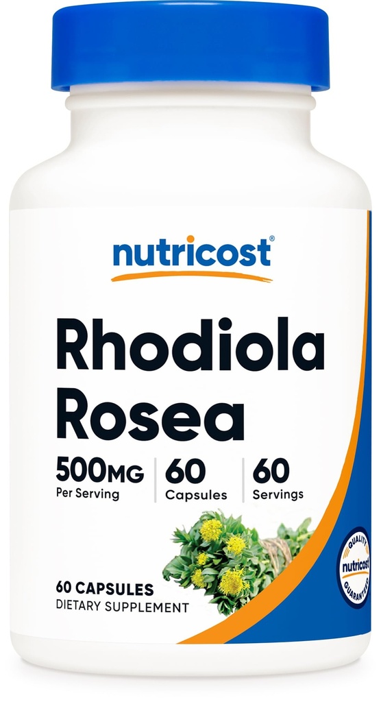Nutricost Rhodiola Rosea 500 mg, 60 vegetariske kapsler - Gluten Free and Non- GMO Rhodiola Rosea Supplement
