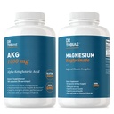 Dr. Tobias AKG Supplement & Magnesium Bisglycinate - Support Energy Levels, Muscle, Nerve & Bone Sundhed med høj- Absorption Magnesium og biotilgængelig AKG, Vegan, Non- GMO