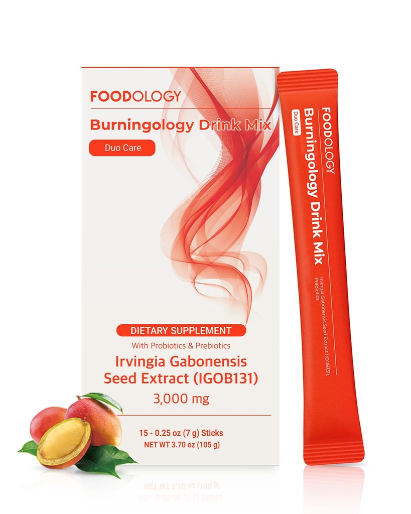 LEVNEDSMIDLER Burningology Drink Mix (15 dage) - African Mango (Irvingia Gabonensis) Seed Extract. Sund Krop og Probiotisk Boost.