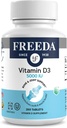 FREEDA Vitamin D3-5000 IU - Pure High Potency Kosher Supplement Tablets - Bone and Muscle Health, Calcium Absorption, Immune Support for Men and Women* - 250 Count