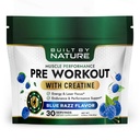 Built by Nature Pre Workout Powder for Men & Women – Preworkout with Creatine for Energy, Focus & Pumps – Sports Nutrition Pre-Workout Supplement – Blue Razz Flavor, 30 Servings
