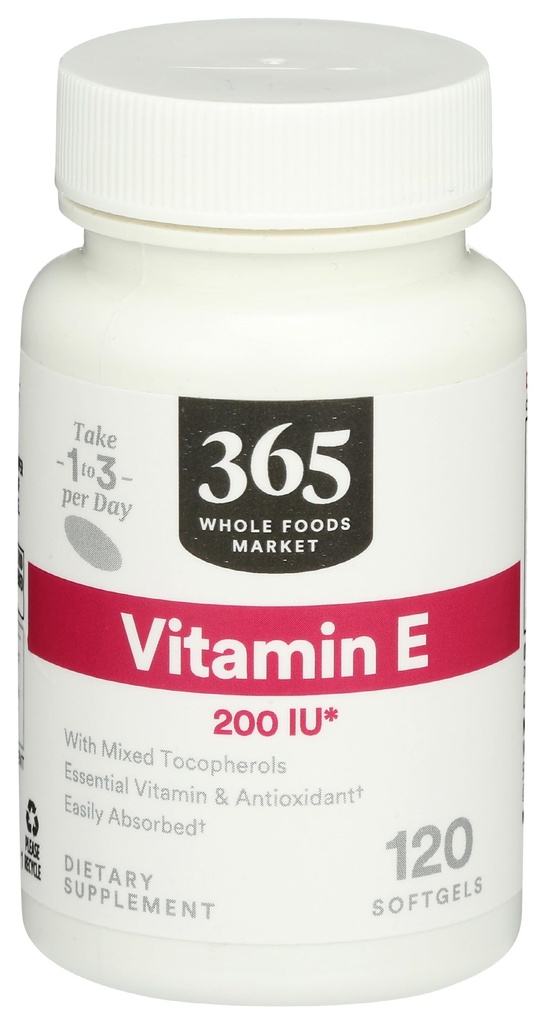 365 af Whole Foods Market, E-vitamin 200 IE, 120 CT