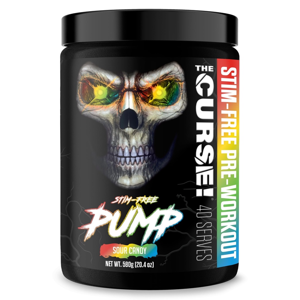JNX SPORTER Forbandelsen! Pump Pre Workout Powder - Stim- Free Pre Workout - Koffein Free, L- Citrullin, Beta- Alanine & Nitric Oxide Booster (sour Candy, 40 Servere)