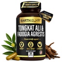 Earth Elixir Fadogia Agrestis & Tongkat Ali for mænd og kvinder - Natural Testosteron Supplement for mænd - Lavet i USA & 3. part Testet - Styrke, Energi & Vitality - Longjack - 3 måneders levering