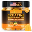 Indre Lysstyrke Creatinin Monohydrat Gummies for Mænd & Kvinder 5000 mg, 3. part Testet, Creatinine Chews for Muscle Growth, Strength & Energy Support, Sugar Free, Vegan, 120 Greve, Mango Passionfruit