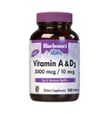 Bluebonnet Nutrition Vitamin A & D3 10,000 IU/400 IU from Deep Sea, Cold Water, Fish Oil - For Eye Health & Immune Function* - Gluten Free -Dairy Free -Molecularly Distilled -100 Softgel/100 Servings