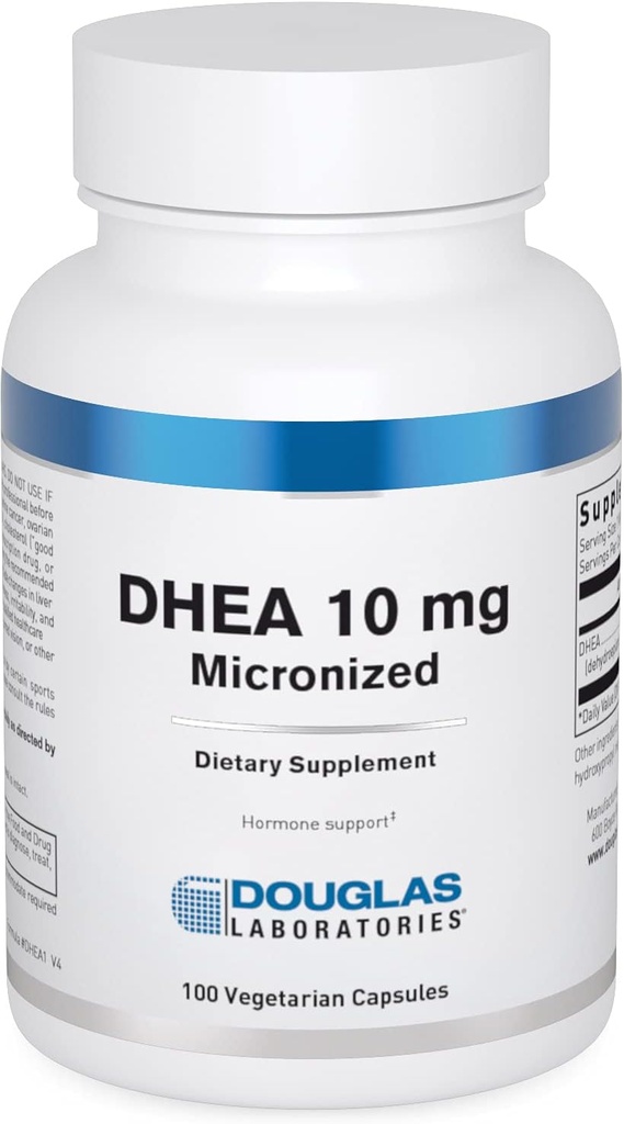 Douglas Laboratories DHEA 10 mg Capsules - Micronized - Supports Hormone Balance, Immunity, Brain, Bone Health & Metabolism* - Non-GMO - 100 Vegetarian Capsules